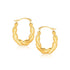 10k Yellow Gold Oval Twist Hoop Earrings 