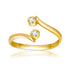 14k Yellow Gold Cubic Zirconia Accented Curve Ended Toe Ring - rings