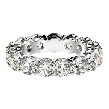 Round Cut Lab Grown Diamond Eternity Ring in 14k White Gold (5 cttw FG/VS2)  DestGlow