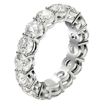 Round Cut Lab Grown Diamond Eternity Ring in 14k White Gold (5 cttw FG/VS2)  DestGlow