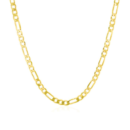 3.1mm 14k Yellow Gold Solid Figaro Chain by Bids.com