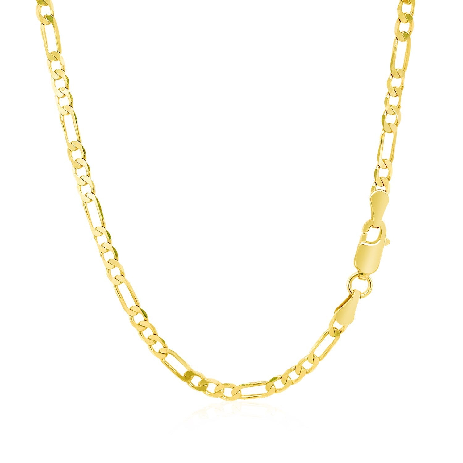 3.1mm 14k Yellow Gold Solid Figaro Chain by Bids.com