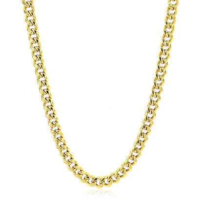 10k Yellow Gold Semi Solid Miami Cuban Chain (4.50 mm) 