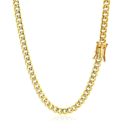 10k Yellow Gold Semi Solid Miami Cuban Chain (4.50 mm) by Bids.com