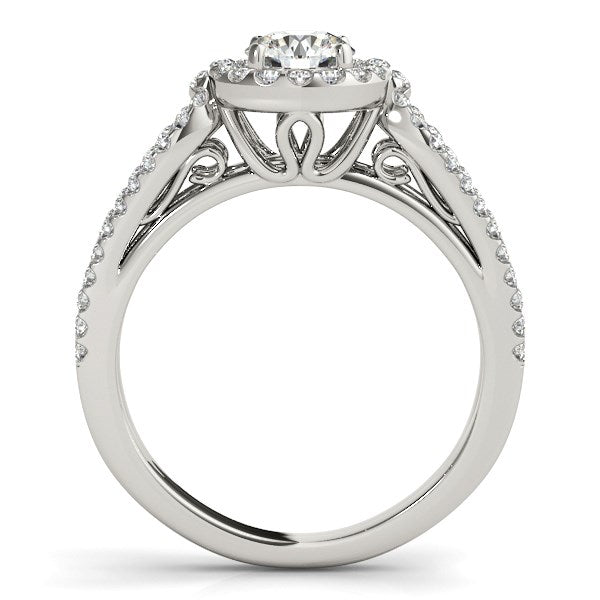 14k White Gold Diamond Engagement Ring with Teardrop Split Shank (7/8 cttw) by Bids.com