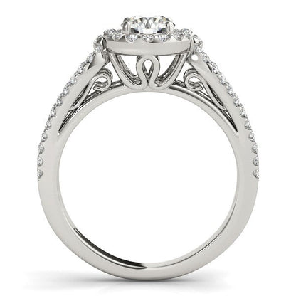14k White Gold Diamond Engagement Ring with Teardrop Split Shank (7/8 cttw) by Bids.com
