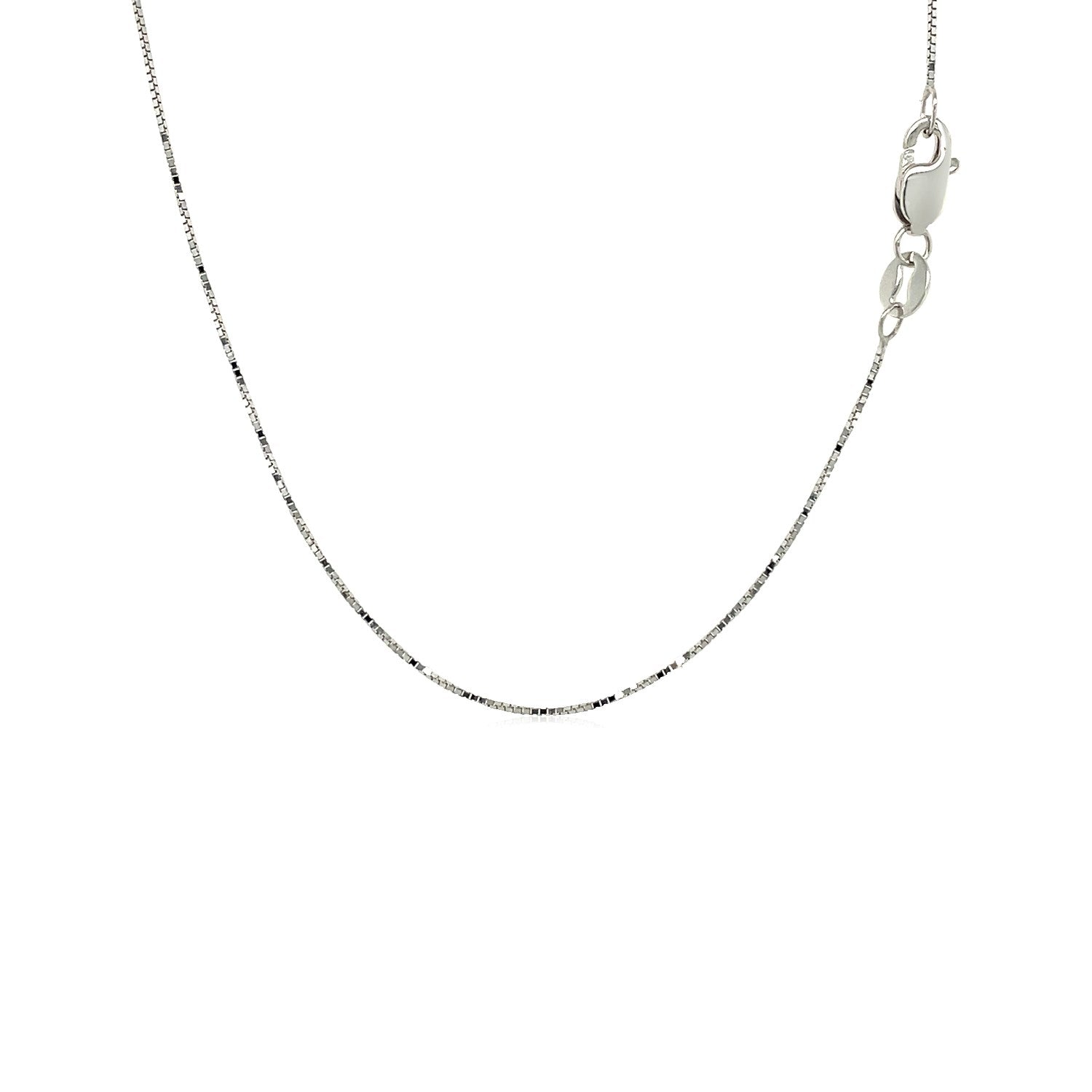 18k White Gold Box Chain 0.6mm by Bids.com
