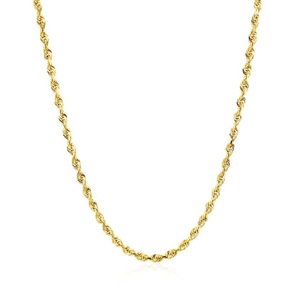 14k Yellow Gold Solid Diamond Cut Rope Chain (2.50 mm) 