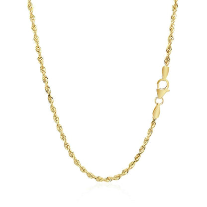 14k Yellow Gold Solid Diamond Cut Rope Chain (2.50 mm)