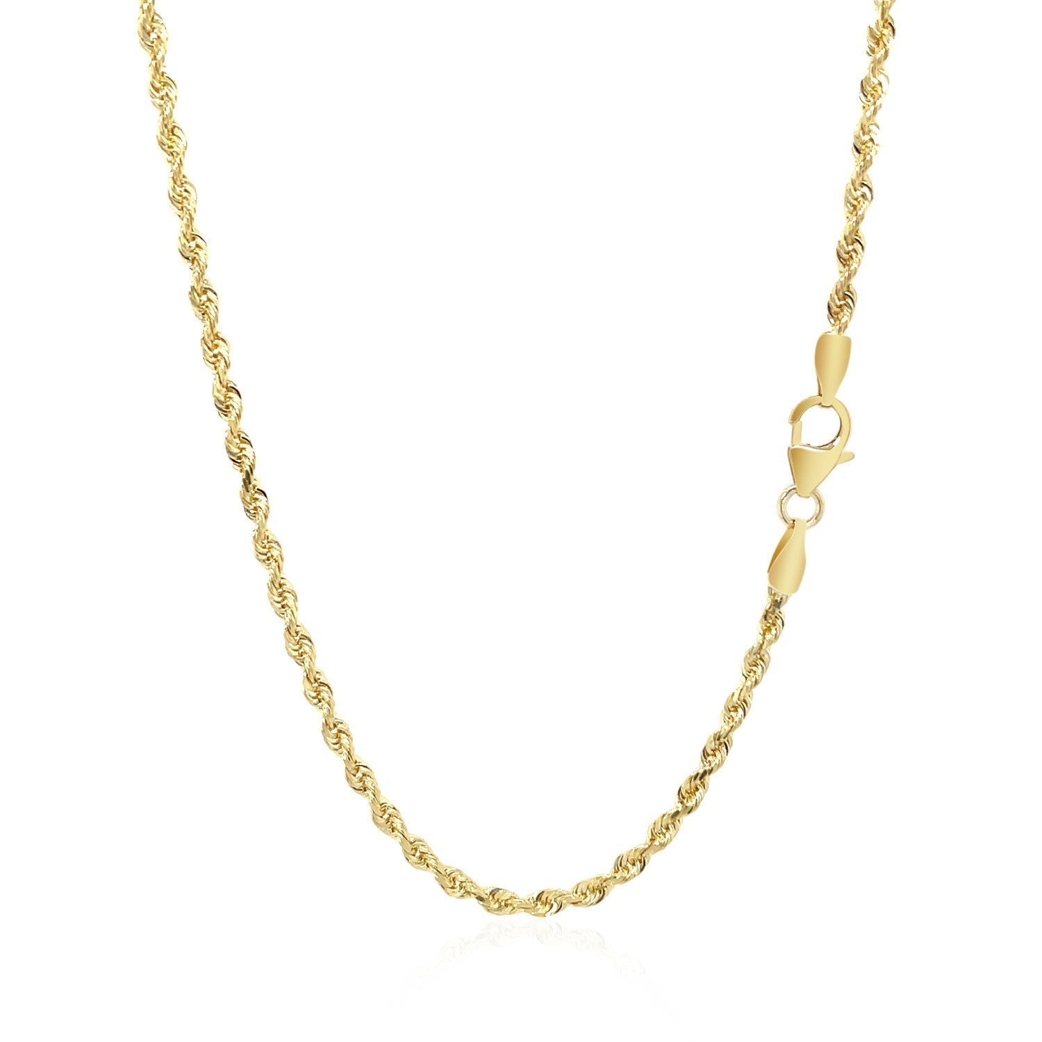 14k Yellow Gold Solid Diamond Cut Rope Chain (2.50 mm) 