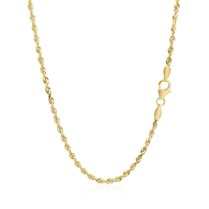 14k Yellow Gold Solid Diamond Cut Rope Chain (2.50 mm) 