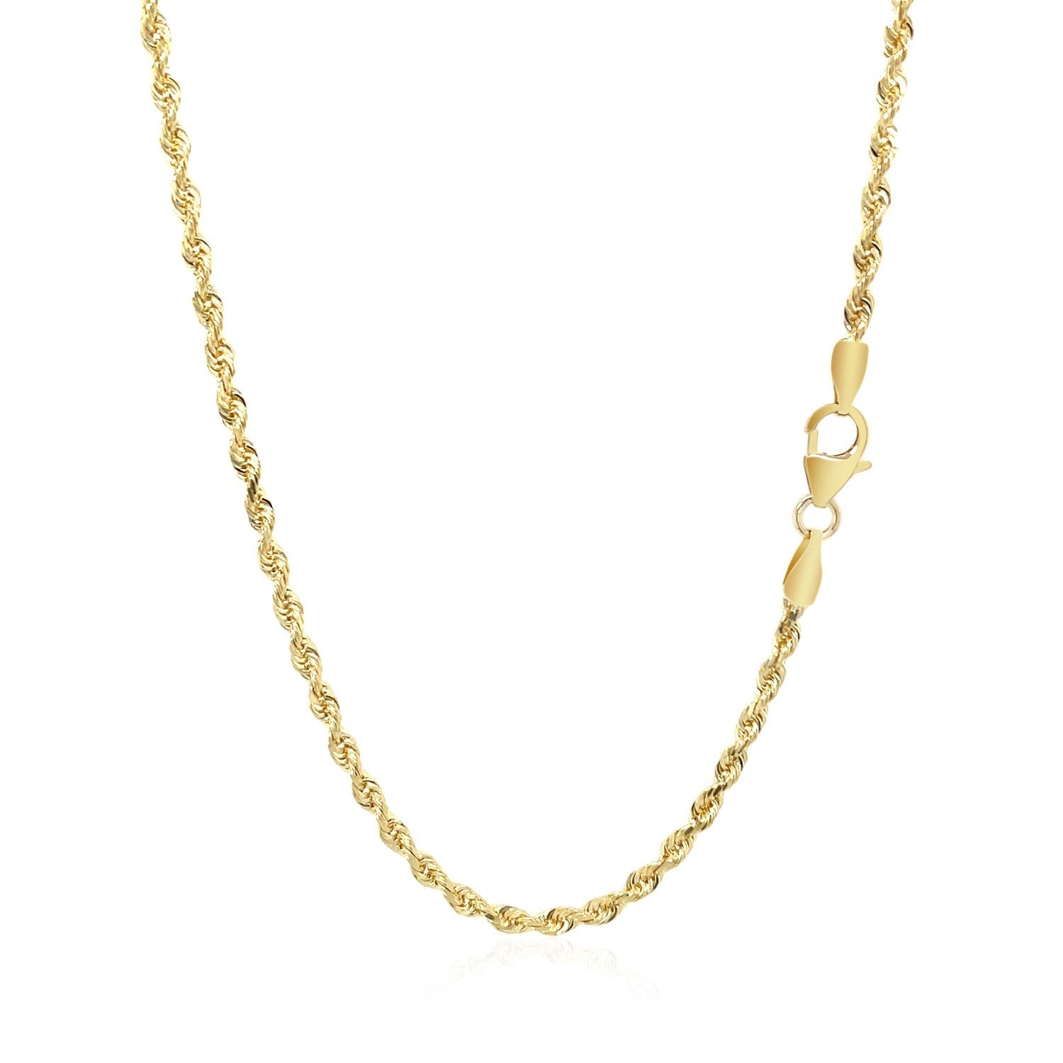 2.5mm 14k Yellow Gold Solid Diamond Cut Rope Chain by Bids.com