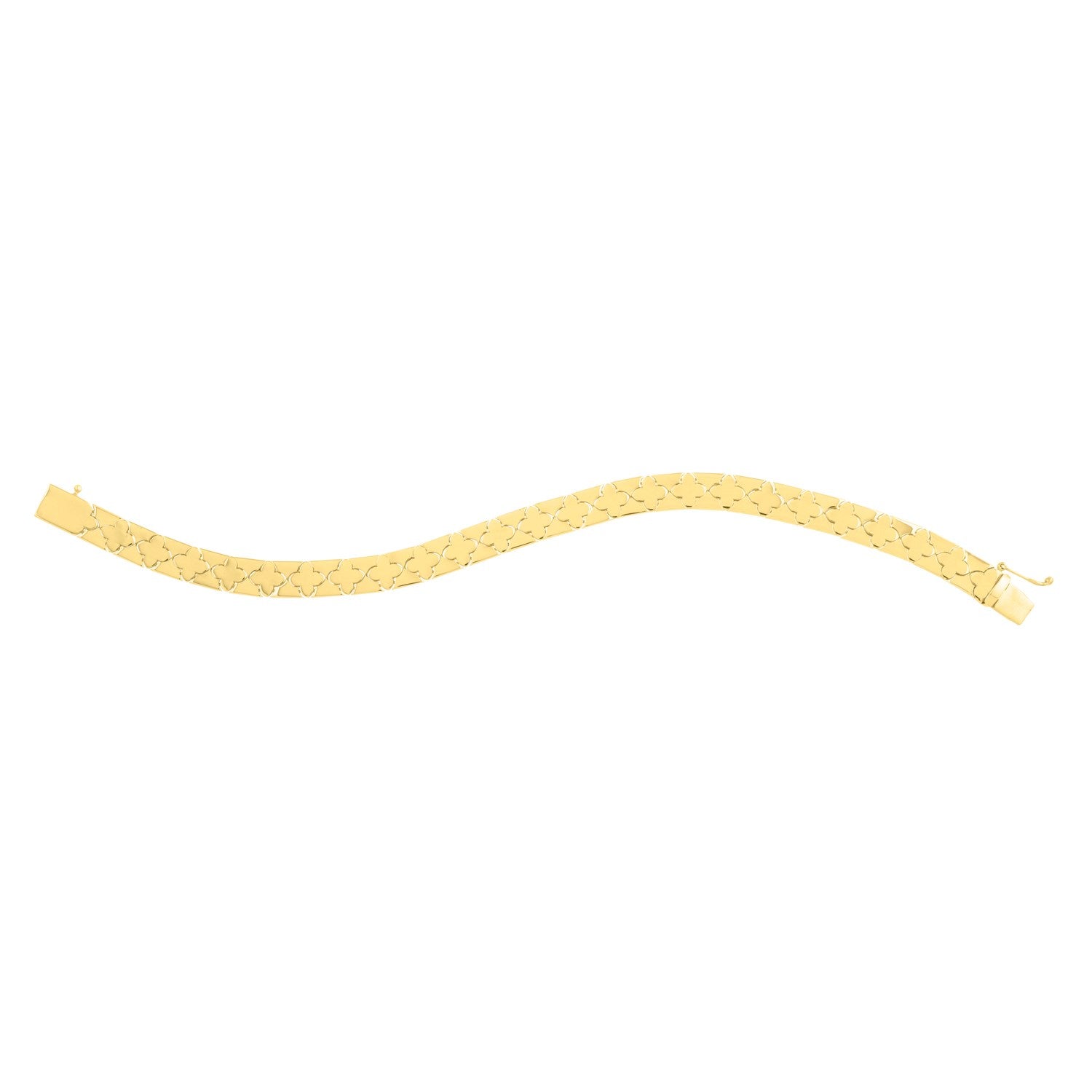 14k Yellow Gold 7 inch Clover Bracelet (6.50 mm) by Bids.com