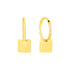 14k Yellow Gold Huggie Style Hoop Earrings with Square Drops by Avera Group