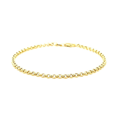 2.3mm 14k Yellow Gold Rolo Bracelet  DestGlow
