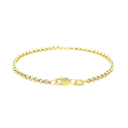 2.3mm 14k Yellow Gold Rolo Bracelet  DestGlow