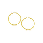 14k Yellow Gold Polished Hoop Earrings (3x20mm) - earrings