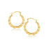 10k Yellow Gold Branch Motif Hoop Earrings 
