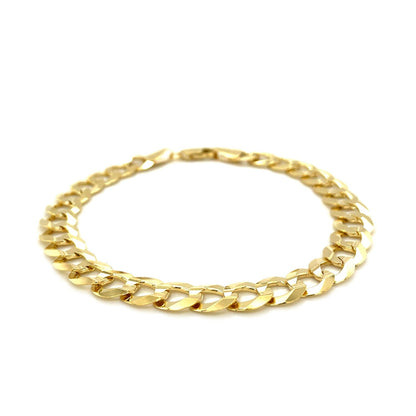 8.2mm 14k Yellow Gold Solid Curb Bracelet by Bids.com