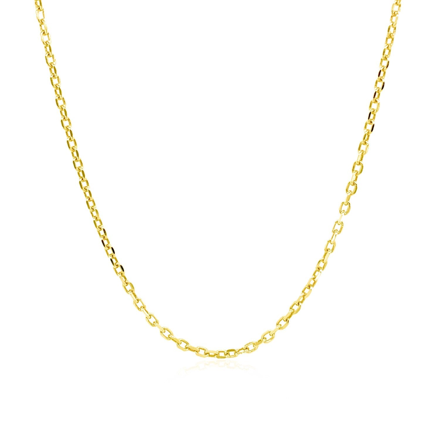 14k Yellow Gold Diamond Cut Cable Link Chain (1.50 mm) by Bids.com