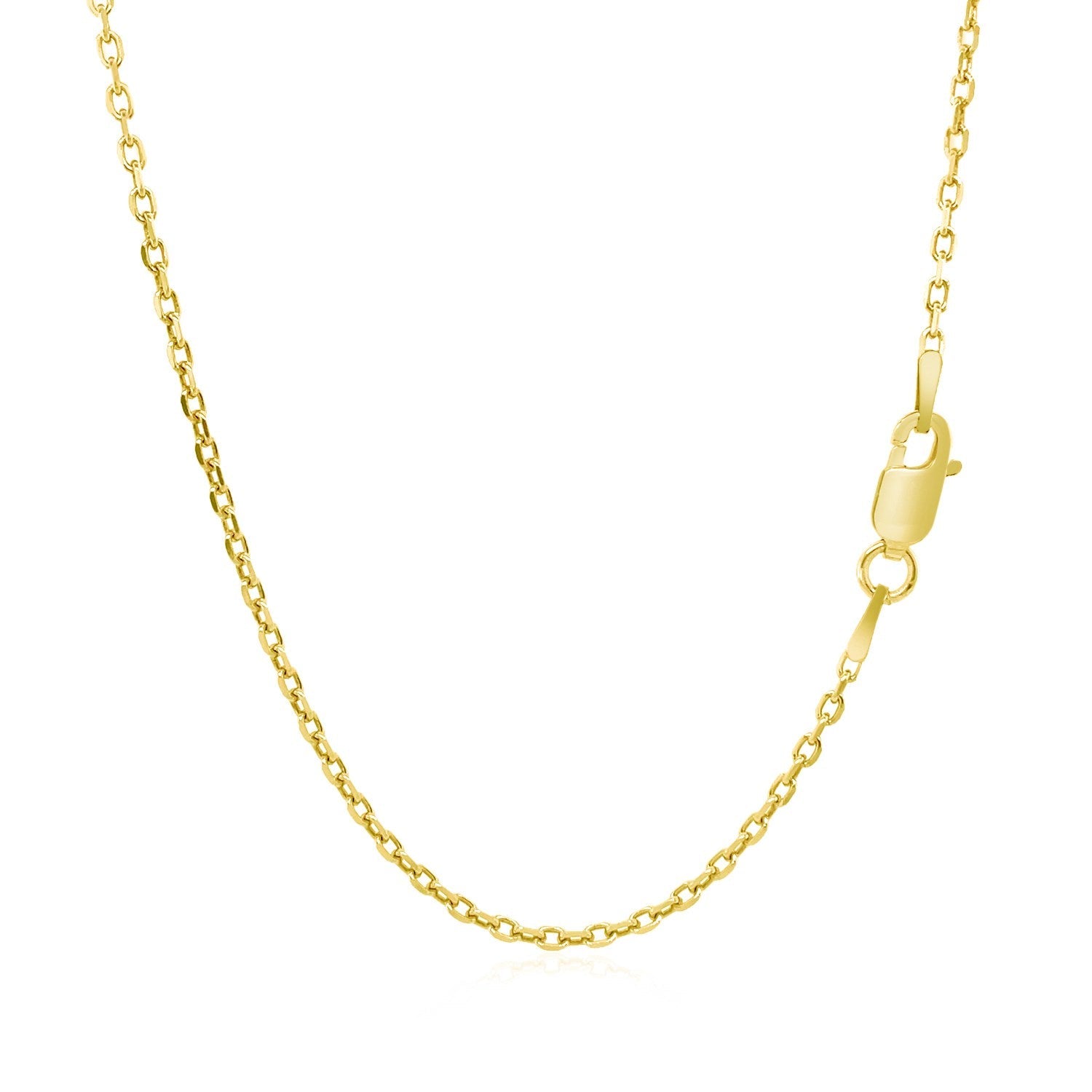 14k Yellow Gold Diamond Cut Cable Link Chain (1.50 mm) by Bids.com
