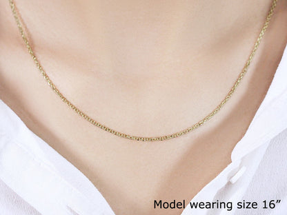 14k Yellow Gold Diamond Cut Cable Link Chain (1.50 mm) by Bids.com