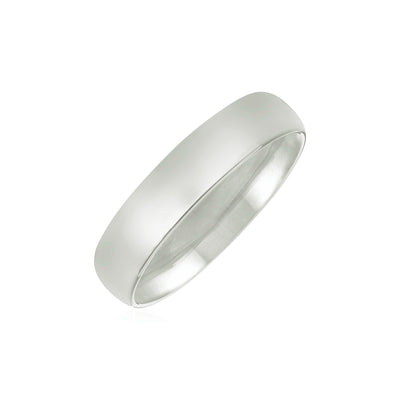 14k White Gold 5mm Comfort Fit Wedding Band - rings