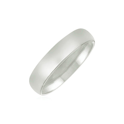 14k White Gold 5mm Comfort Fit Wedding Band by Bids.com