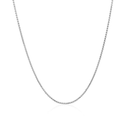 14k White Gold Diamond Cut Round Wheat Chain 1.0mm by Bids.com