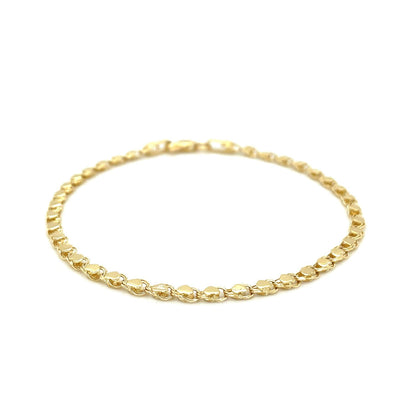 2.9mm 14k Yellow Gold Heart Bracelet - DestGlow