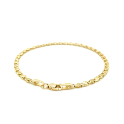2.9mm 14k Yellow Gold Heart Bracelet - DestGlow