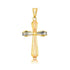 14k Tri Color Gold Cross Motif Pendant with Textured Finish