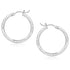 14k White Gold Diamond Cut Hoop Earrings (3x25mm) - earrings