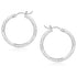 14k White Gold Diamond Cut Hoop Earrings (3x25mm) 