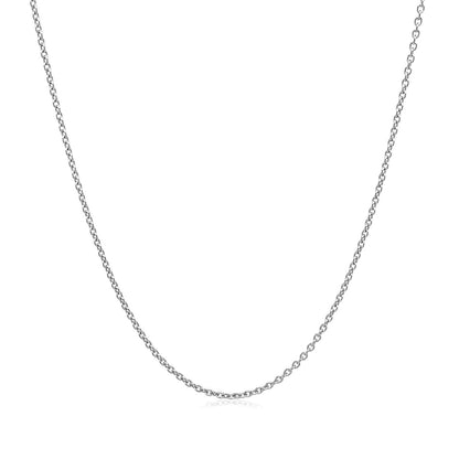 14k White Gold Round Cable Link Chain 1.1mm by Bids.com