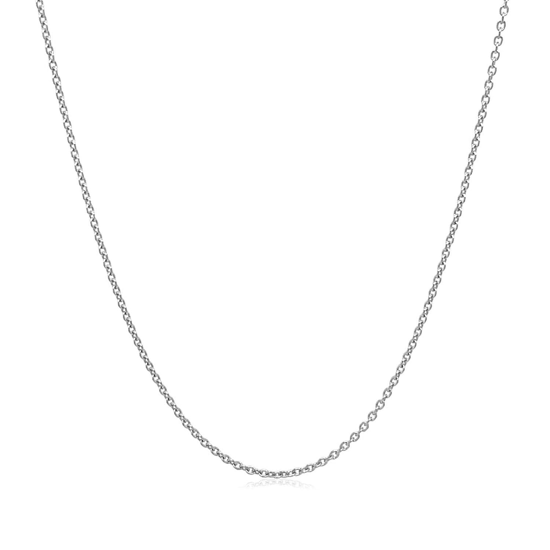 14k White Gold Round Cable Link Chain (1.10 mm) 