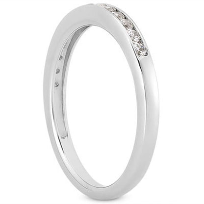 14k White Gold Channel Set Diamond Wedding Ring Band Set 1/3 Around by Bids.com