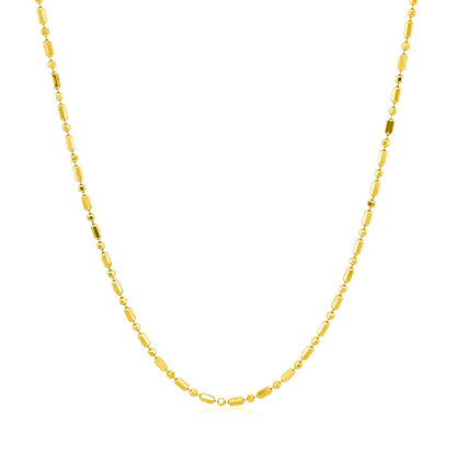 14k Yellow Gold Diamond-Cut Alternating Bead Chain 1.2mm by Bids.com
