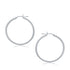 14k White Gold Polished Hoop Earrings (2x30mm) - earrings