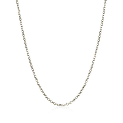 14k White Gold Diamond Cut Cable Link Chain 1.5mm by Bids.com