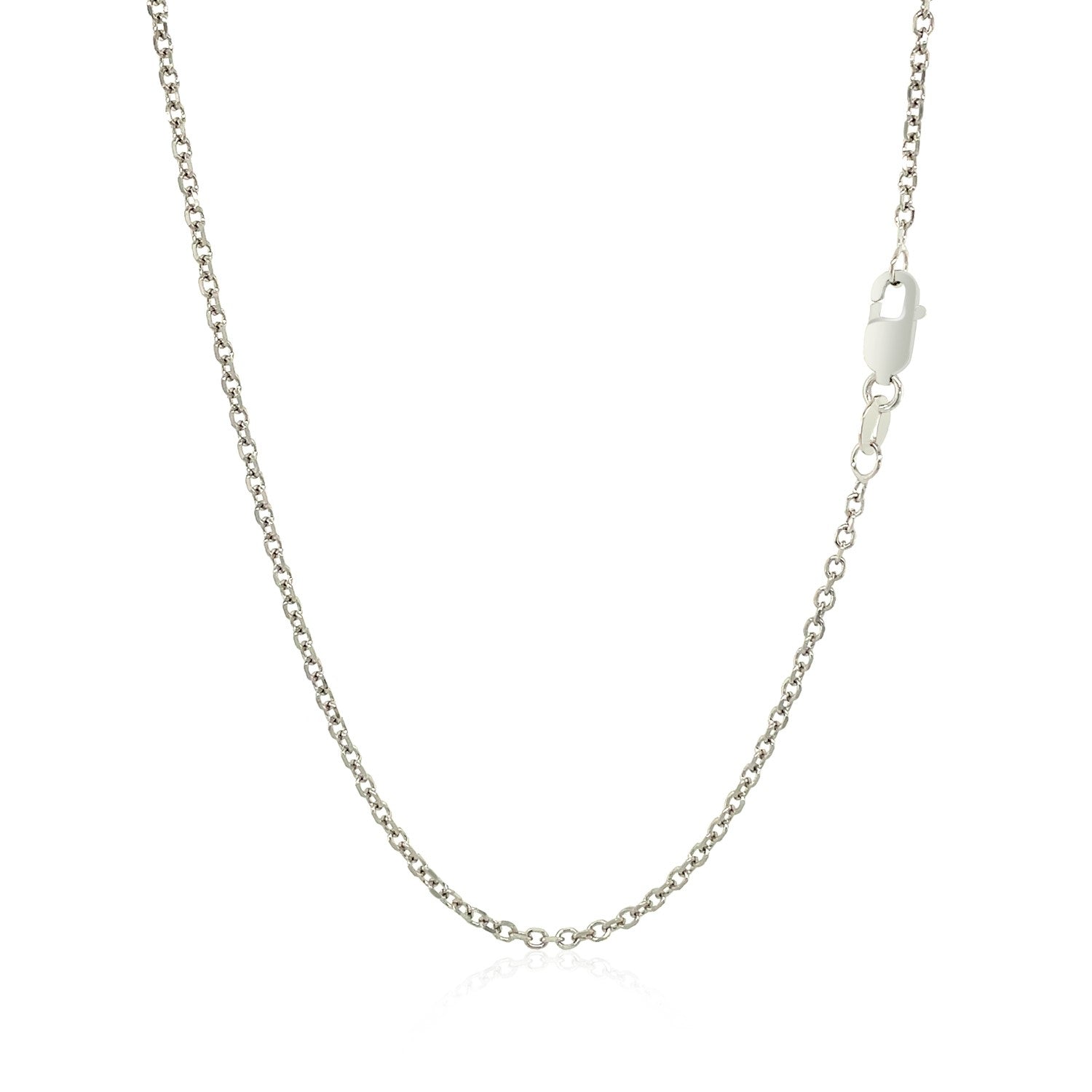 14k White Gold Diamond Cut Cable Link Chain 1.5mm by Bids.com