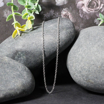 14k White Gold Diamond Cut Cable Link Chain 1.5mm by Bids.com