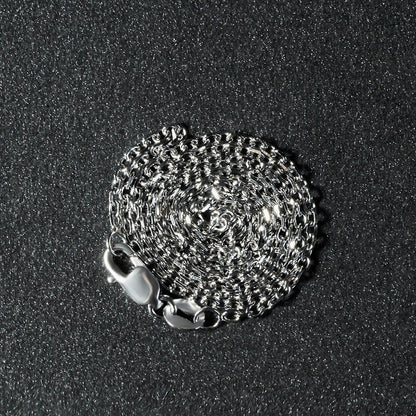 14k White Gold Diamond Cut Cable Link Chain 1.5mm by Bids.com