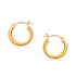 14k Yellow Gold Fancy Diamond Cut Hoop Earrings (3x15mm) - earrings