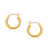 14k Yellow Gold Fancy Diamond Cut Hoop Earrings (3x15mm) 