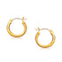 14k Yellow Gold Fancy Diamond Cut Hoop Earrings (3x15mm)