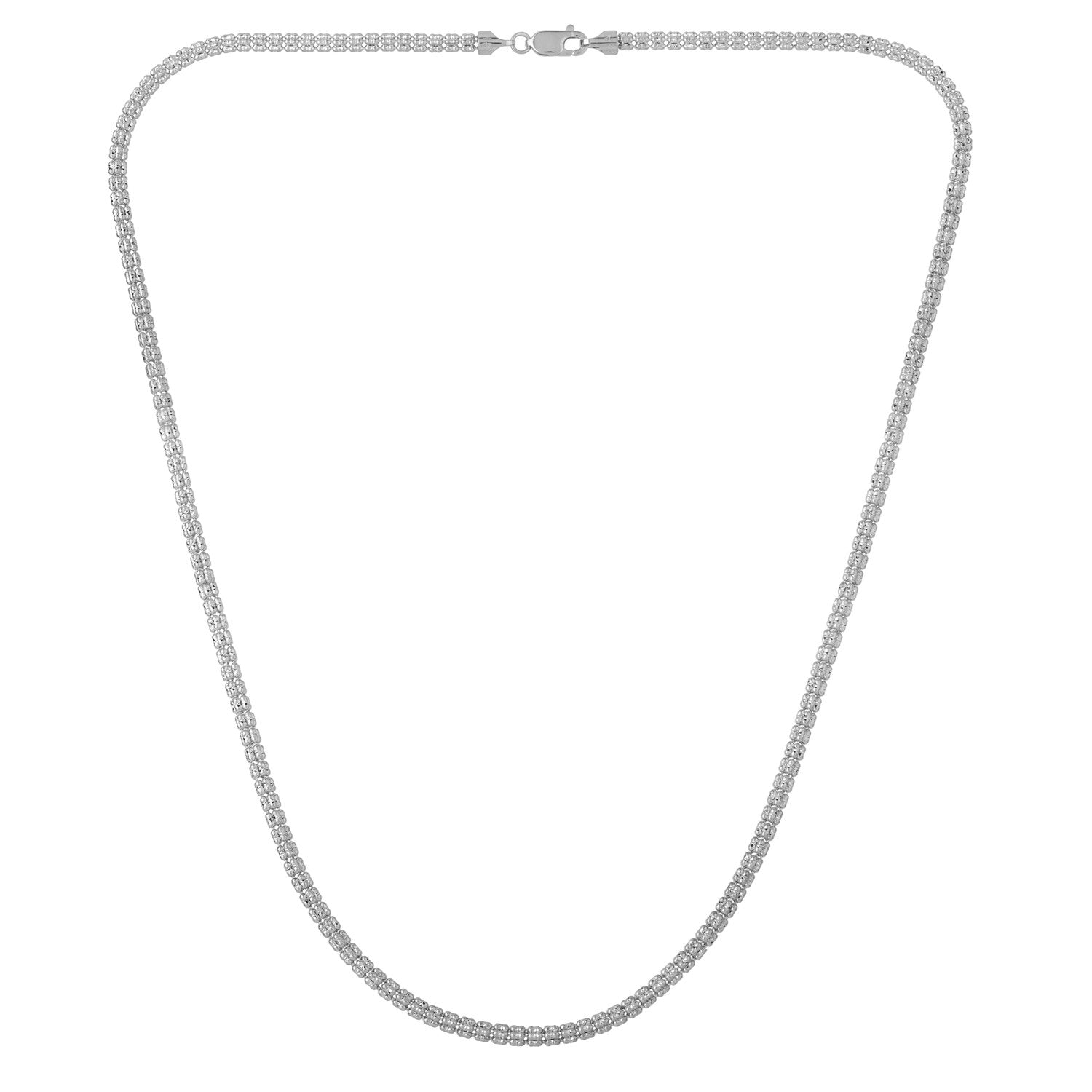 Ice Barrel Chain in 14k White Gold (3.10 mm) by Bids.com