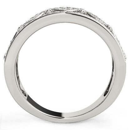 Diamond Studded Square Motif Ring in 14k White Gold (1/2 cttw) by Bids.com