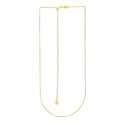 14k Yellow Gold Adjustable Wheat Chain 1.0mm by Bids.com