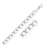 Rhodium Plated 8.4mm Sterling Silver Curb Style Chain - DestGlow